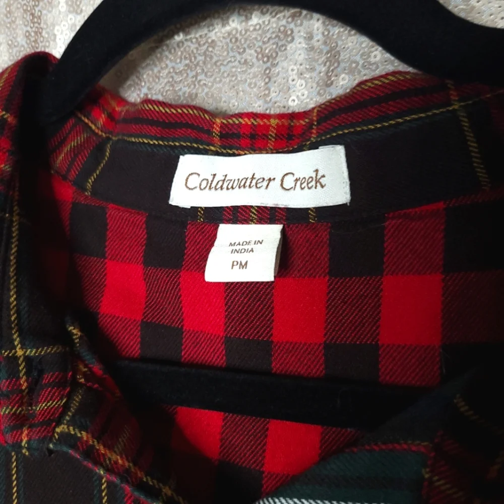 Coldwater Creek EUC PM Into the Mix Plaid Button-Down Tunic - Picture 6 of 12